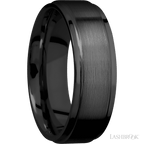 7 mm wide Flat Grooved Edges Zirconium band