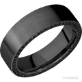 7 mm wide Flat Zirconium band w/ Black Diamond Accent