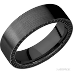 7 mm wide Flat Zirconium band w/ Black Diamond Accent