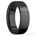 7 mm wide Flat Zirconium band w/ Black Diamond Accent