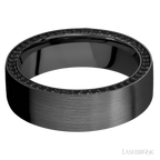 7 mm wide Flat Zirconium band w/ Black Diamond Accent