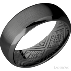 8 mm wide Domed Bevel Zirconium band