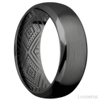 8 mm wide Domed Bevel Zirconium band