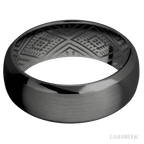 8 mm wide Domed Bevel Zirconium band