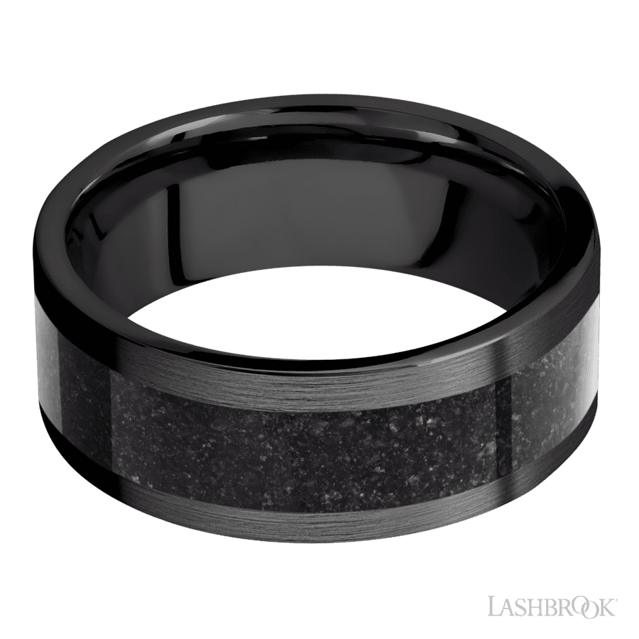 8 mm wide Flat Zirconium band