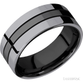 8 mm wide Flat Zirconium band