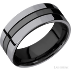 8 mm wide Flat Zirconium band