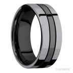 8 mm wide Flat Zirconium band
