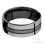 8 mm wide Flat Zirconium band