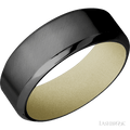 8 mm wide High Bevel Zirconium band featuring a Bright Nickel sleeve