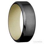 8 mm wide High Bevel Zirconium band featuring a Bright Nickel sleeve