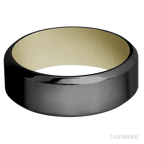 8 mm wide High Bevel Zirconium band featuring a Bright Nickel sleeve