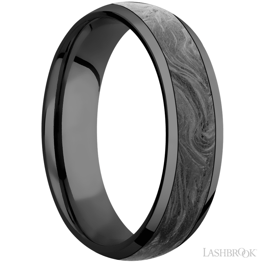 6 mm wide Domed Zirconium band