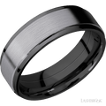 7 mm wide Flat Grooved Edges Zirconium band