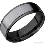 7 mm wide Flat Grooved Edges Zirconium band