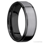 7 mm wide Flat Grooved Edges Zirconium band
