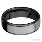 7 mm wide Flat Grooved Edges Zirconium band