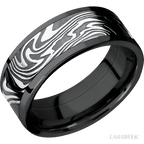 8 mm wide Flat Zirconium band