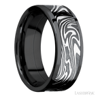 8 mm wide Flat Zirconium band