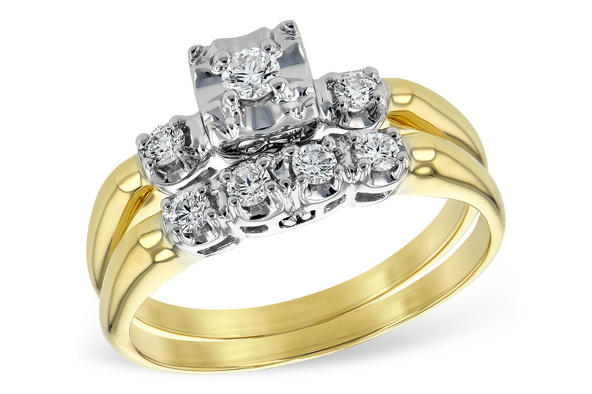 14KT Gold Two-Piece Wedding Set