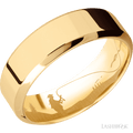 7 mm wide High Bevel 14K Yellow Gold band