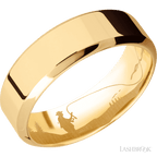 7 mm wide High Bevel 14K Yellow Gold band