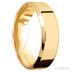 7 mm wide High Bevel 14K Yellow Gold band