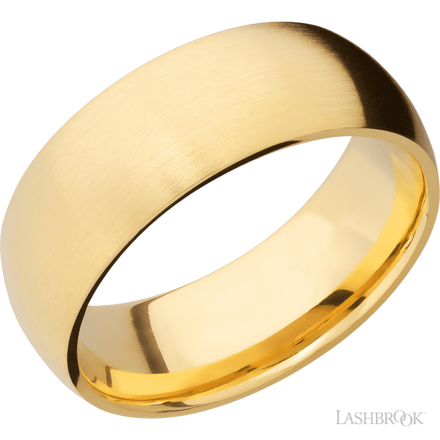 8 mm wide Domed 14K Yellow Gold band