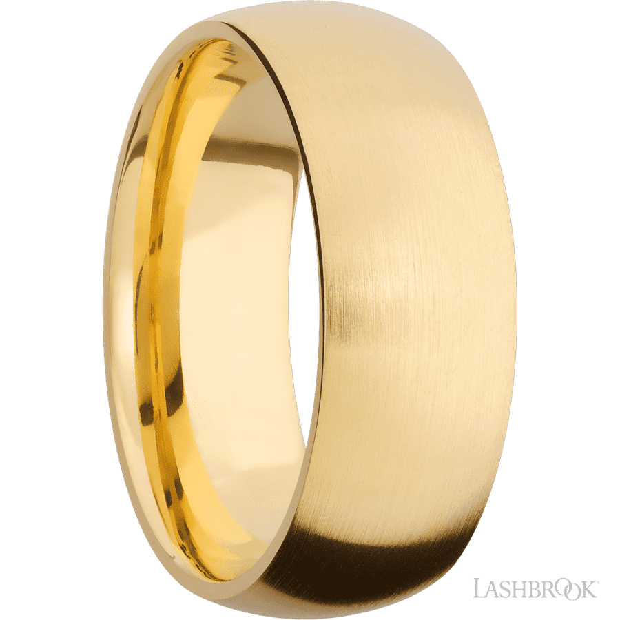 8 mm wide Domed 14K Yellow Gold band