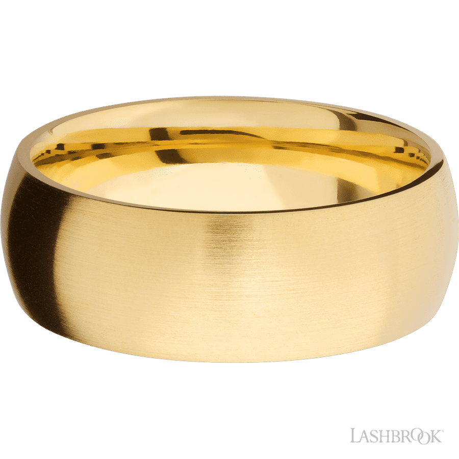 8 mm wide Domed 14K Yellow Gold band
