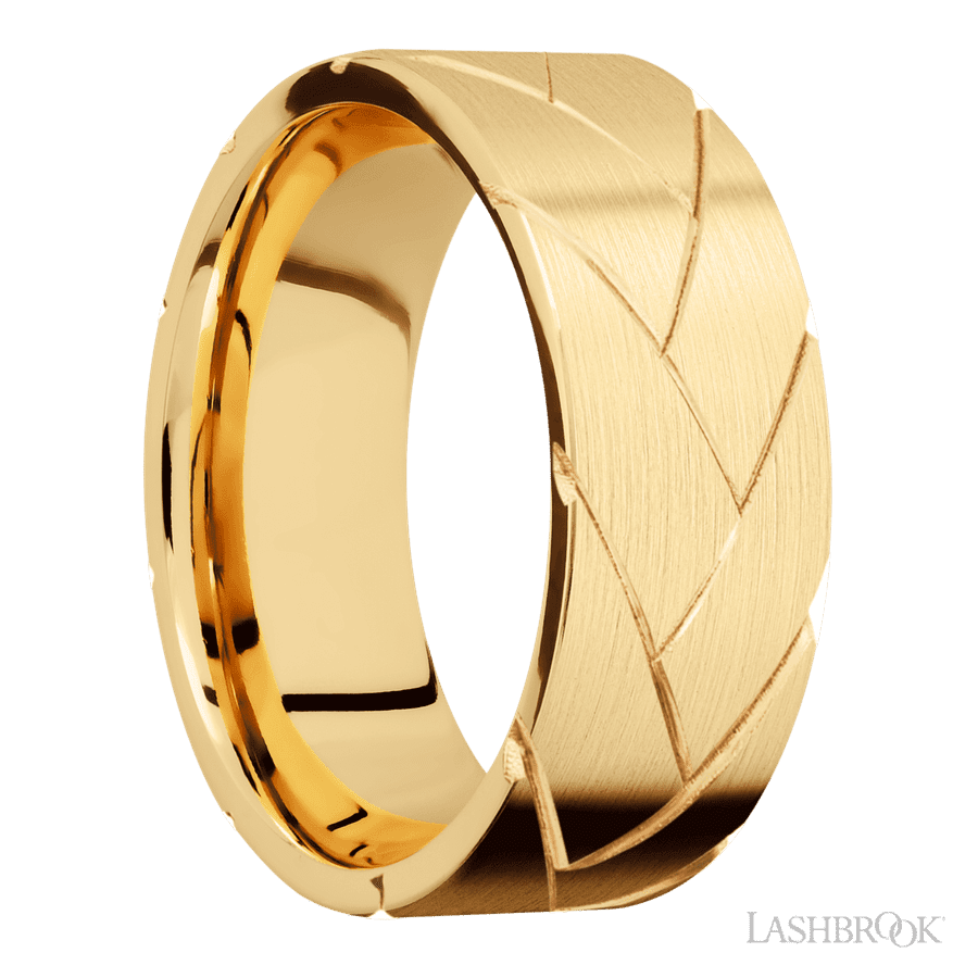 8 mm wide Flat 14K Yellow Gold band