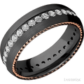 7 mm wide Domed Zirconium band w/ Diamond Accent