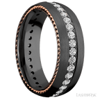 7 mm wide Domed Zirconium band w/ Diamond Accent