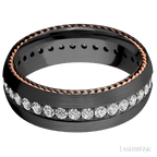 7 mm wide Domed Zirconium band w/ Diamond Accent