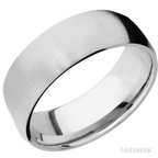 8 mm wide Domed 14K White Gold band w/ Diamond Accent