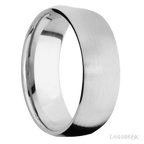 8 mm wide Domed 14K White Gold band w/ Diamond Accent