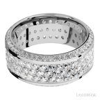 10 mm wide High Bevel 14K White Gold band w/ Diamond Accent