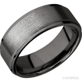 8 mm wide Flat Grooved Edges Tantalum Noir band