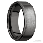 8 mm wide Flat Grooved Edges Tantalum Noir band