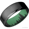 8 mm wide High Bevel Zirconium band featuring a Squatch sleeve