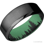 8 mm wide High Bevel Zirconium band featuring a Squatch sleeve