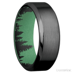 8 mm wide High Bevel Zirconium band featuring a Squatch sleeve