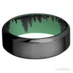 8 mm wide High Bevel Zirconium band featuring a Squatch sleeve