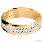 7 mm wide High Bevel 14K Yellow Gold band w/ Diamond Accent