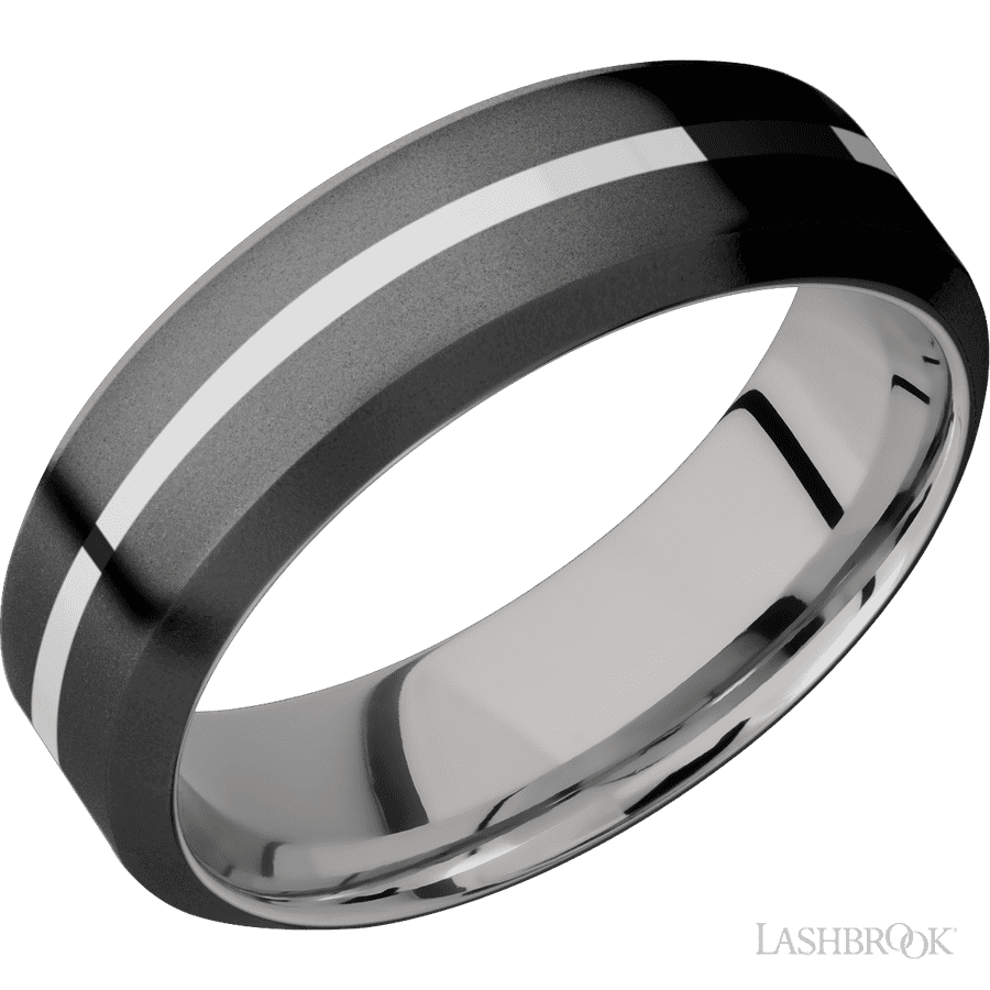 7 mm wide High Bevel Zirconium band