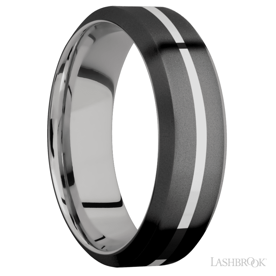 7 mm wide High Bevel Zirconium band