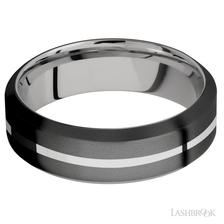 7 mm wide High Bevel Zirconium band