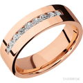 7 mm wide Flat 14K Rose Gold band w/ Diamond Accent
