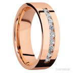 7 mm wide Flat 14K Rose Gold band w/ Diamond Accent