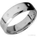 7 mm wide High Bevel 14K White Gold band w/ Diamond Accent